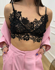Bralette uncinetto nera