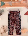 Pantaloni in acetato leopardati con bande Bambino