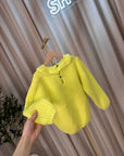 Maglione lime colletto a balze