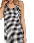 Vestito midi a scacchi bianco e nero