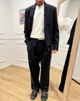 Pantaloni neri con cintura bicolore - Imperial