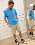 Bermuda con coulisse in misto lino
