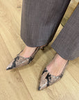 Slingback pitonata in pelle