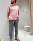 Pantalone chino mélange blu con pinces