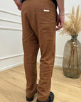 Pantaloni bruciato in misto lino con coulisse