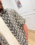 Camicia traforata fantasia burro e nero - Imperial