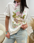 T shirt bianca stampa "Spirit California"