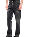 Jeans regular lavaggio nero straight leg