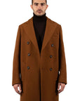 Cappotto moro in panno doppiopetto