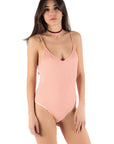 Body basic con schiena scoperta rosa