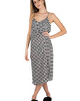 Vestito midi a scacchi bianco e nero