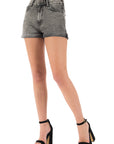Pantaloncino in denim grigi con strappi