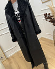 Cappotto montone Beverly lungo nero - Aniye By
