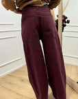 Jeans Giusy boyfriend bordeaux - Tensione In