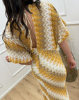 Vestito stile "Missoni" senape