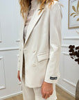 Giacca burro in tencel con patch logo - SoAllure