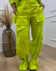 Pantaloni cargo in lino