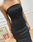 Vestito silhouette spigato nero - HaveOne