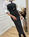 Vestito silhouette spigato nero - HaveOne