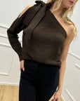 Maglia moro monospalla con fiocco - HaveOne
