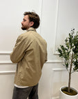 Giacca camicia sabbia con tasca in mesh