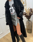 Cappotto montone Beverly lungo nero - Aniye By