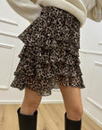 Gonna a balze in raso leopardata - SoAllure