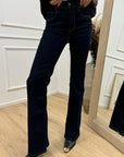 Jeans Beatrice blu scuro cuciture camel - Staff Gallery