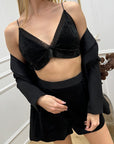Bralette nera in tulle e velluto - HaveOne