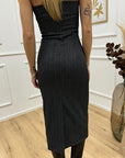 Vestito silhouette spigato nero - HaveOne