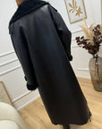 Cappotto montone Beverly lungo nero - Aniye By