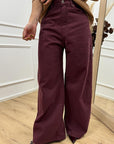 Jeans Giusy boyfriend bordeaux - Tensione In