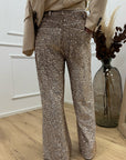 Pantaloni Giusy in paillettes beige - Tensione In