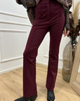 Pantaloni bordeaux slim fit in jersey - HaveOne