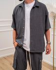 Set coordinato piombo camicia e bermuda cargo - Nut