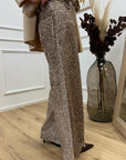 Pantaloni Giusy in paillettes beige - Tensione In