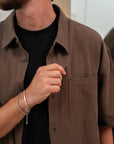Set coordinato choco camicia e shorts misto lino - Nut