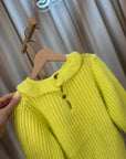 Maglione lime colletto a balze