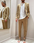Giacca beige monopetto