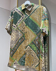 Camicia multicolor verde bandana a manica corta