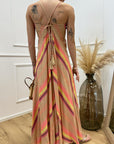 Vestito "Mykonos" beige filo lurex e paillettes