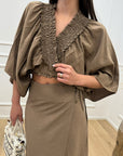 Top "Capri" biscotto in misto lino