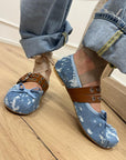 Ballerine in denim con rotture