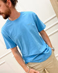 T shirt basica con logo in tono ricamato