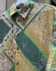 Camicia multicolor verde bandana a manica corta