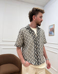 Camicia traforata fantasia burro e nero - Imperial