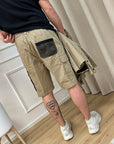 Bermuda sabbia con tasche in mesh