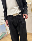 Pantaloni neri con cintura bicolore - Imperial