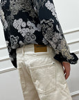 Bermuda in denim burro logo ricamato
