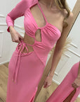 Vestito monospalla cut out